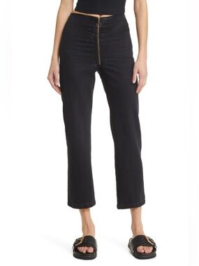 Frame The‎ Zip Up High Waist Ankle Straight Leg Jeans alternative grunge